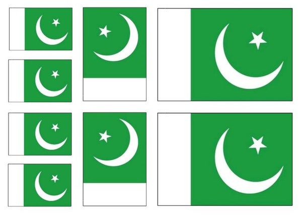 Aufkleber - Sticker -  Pakistan  Flagge - Set - 8 Stück - versch. Größen