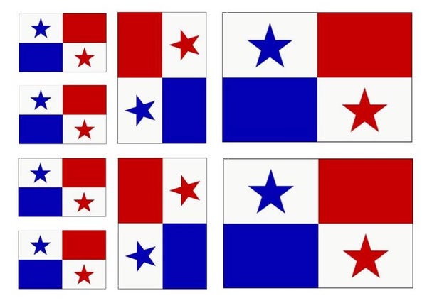 Aufkleber - Sticker - Panama  Flagge - Set - 8 Stück - versch. Größen