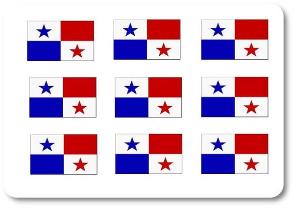 Aufkleber - Sticker - Panama Flagge - Set - 18 Stück - 25x15