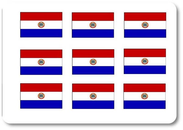 Aufkleber - Sticker - Paraguay Flagge - Set - 18 Stück - 25x15