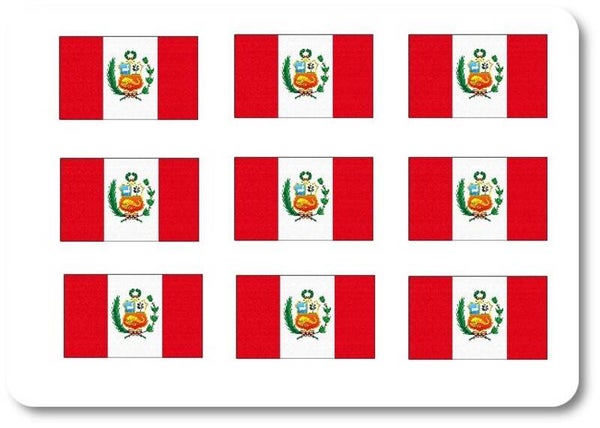 Aufkleber - Sticker - Peru Flagge - Set - 18 Stück - 25x15