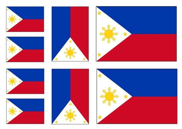 Aufkleber - Sticker -  Philippinen  Flagge - Set - 8 Stück - versch. Größen