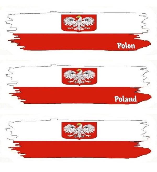 Aufkleber - Flagge - Polen - versch. Motive - 125x40 mm