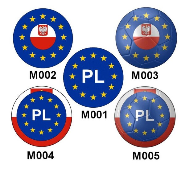Aufkleber - Rund - Polen - Europäische Union - versch. Motive