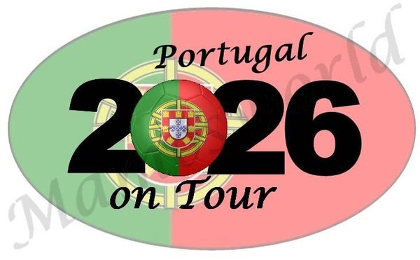 Aufkleber - Sticker - On Tour 2026 - Portugal - versch. Größen - Oval