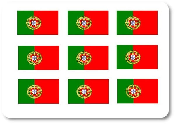 Aufkleber - Sticker - Portugal Flagge - Set - 18 Stück - 25x15 mm