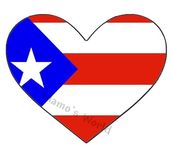 Aufkleber - Flagge - Puerto Rico - Herzform - versch. Größen