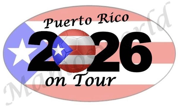 Aufkleber - Sticker - On Tour 2026 - Puerto Rico - versch. Größen - Oval