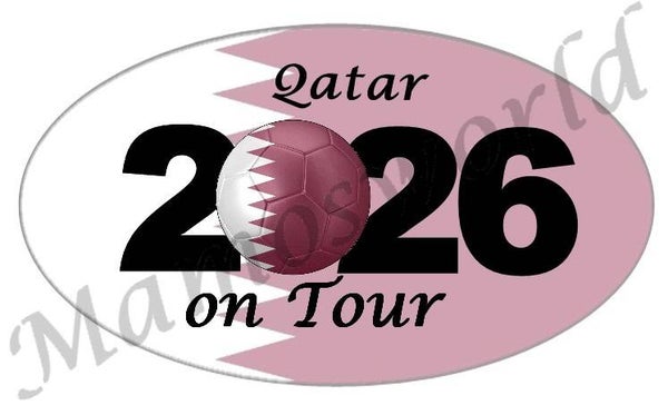 Aufkleber - Sticker - On Tour 2026 - Katar - versch. Größen - Oval