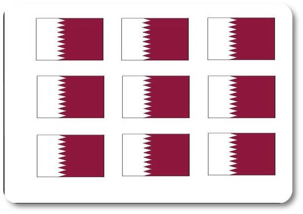 Aufkleber - Sticker -  Qatar  Flagge - Set - 18 Stück - 25x15