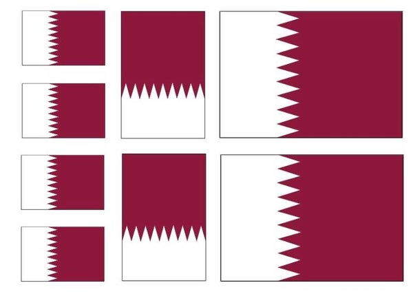 Aufkleber - Sticker -  Qatar  Flagge - Set - 8 Stück - versch. Größen