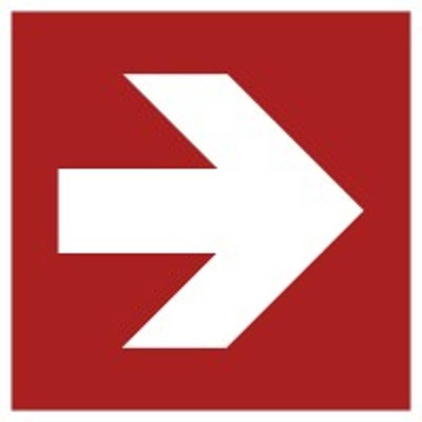 Aufkleber -  Richtungsangabe 1   - ISO DIN 7010 - Brandschutzzeichen - versch. Größen