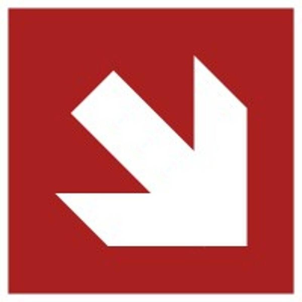 Aufkleber -  Richtungsangabe 2   - ISO DIN 7010 - Brandschutzzeichen - versch. Größen