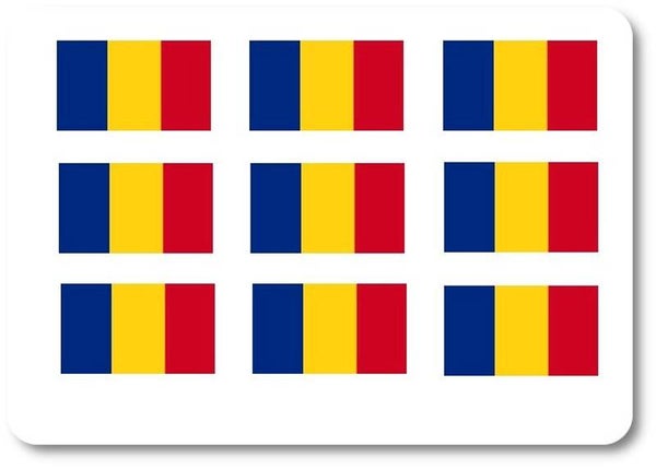 Aufkleber - Sticker - Rumänien Flagge - Set - 18 Stück - 25x15 mm