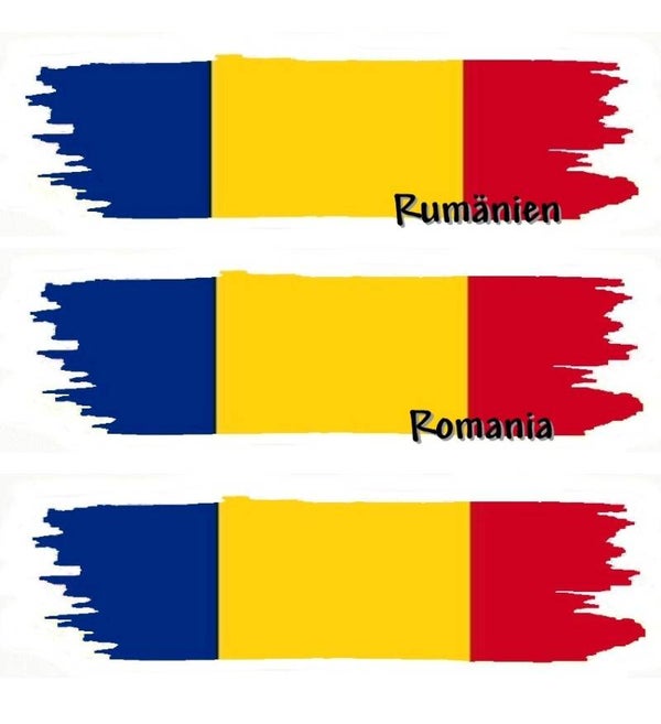 Aufkleber - Flagge - Rumänien - versch. Motive - 125x40 mm