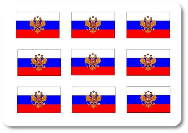 Aufkleber - Sticker - Russland Flagge - Set - 18 Stück - 25x15 mm