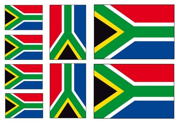 Aufkleber - Sticker - Südafrika  Flagge - Set - 8 Stück - versch. Größen