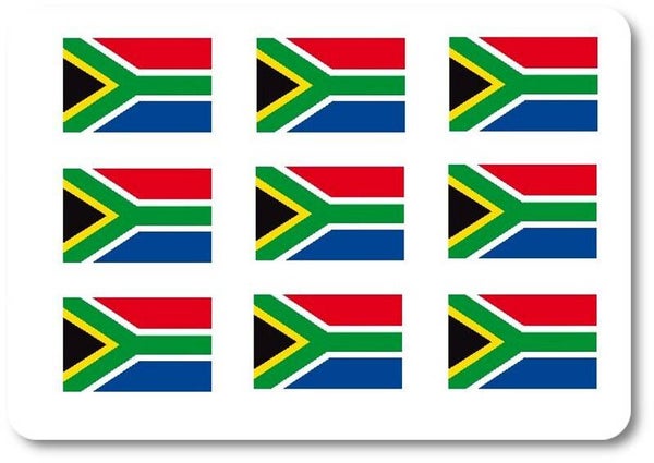 Aufkleber - Sticker - Südafrika  Flagge - Set - 18 Stück - 25x15