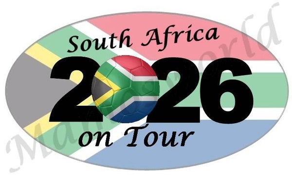 Aufkleber - Sticker - On Tour 2026 - Südafrika - versch. Größen - Oval