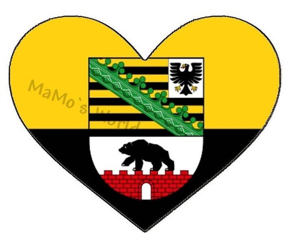 Aufkleber - Flagge - Sachsen Anhalt - Herzform - versch. Größen
