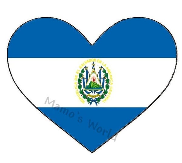 Aufkleber - Flagge - El Salvador - Herzform - versch. Größen