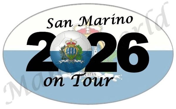 Aufkleber - Sticker - On Tour 2026 - San Marino - versch. Größen - Oval