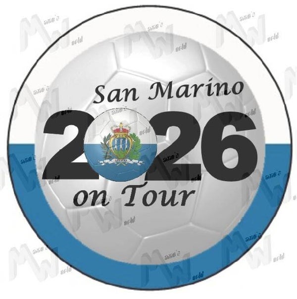 Aufkleber - Sticker - On Tour 2026 - San Marino - 60 oder 90 mm Ø