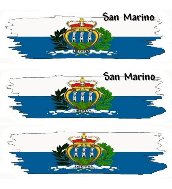 Aufkleber - Flagge - San Marino - versch. Motive - 125x40 mm