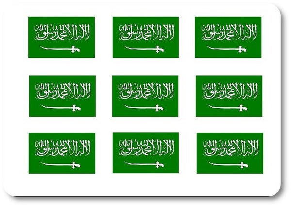 Aufkleber - Sticker -  Saudi Arabien  Flagge - Set - 18 Stück - 25x15
