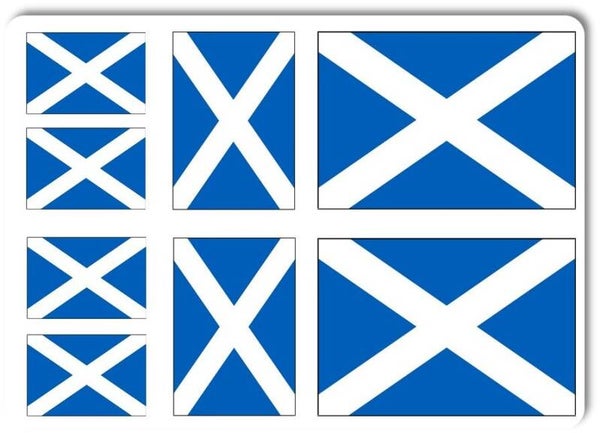 Aufkleber - Sticker - Schottland Flagge - Set - 8 Stück - versch. Größen