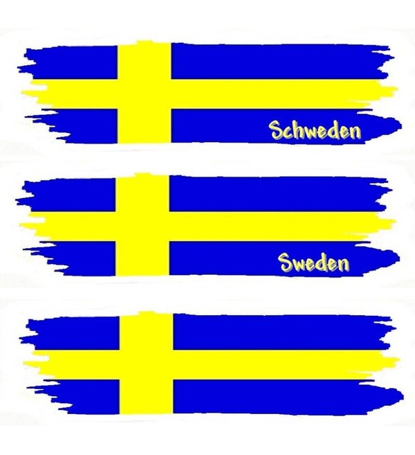Aufkleber - Flagge - Schweden - versch. Motive - 125x40 mm
