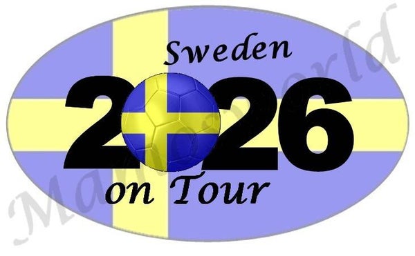 Aufkleber - Sticker - On Tour 2026 - Schweden - versch. Größen - Oval