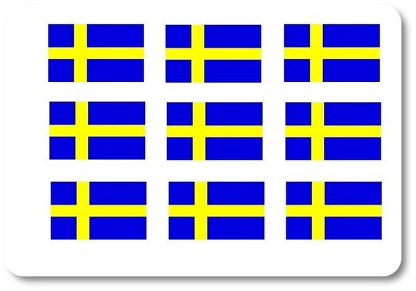 Aufkleber - Sticker - Schweden Flagge - Set - 18 Stück - 25x15 mm
