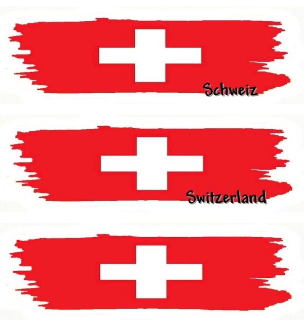 Aufkleber - Flagge - Schweiz - versch. Motive - 125x40 mm