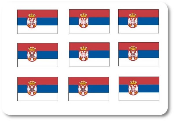 Aufkleber - Sticker - Serbien Flagge - Set - 18 Stück - 25x15 mm