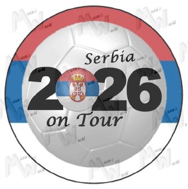 Aufkleber - Sticker - On Tour 2026 - Serbien - 60 oder 90 mm Ø