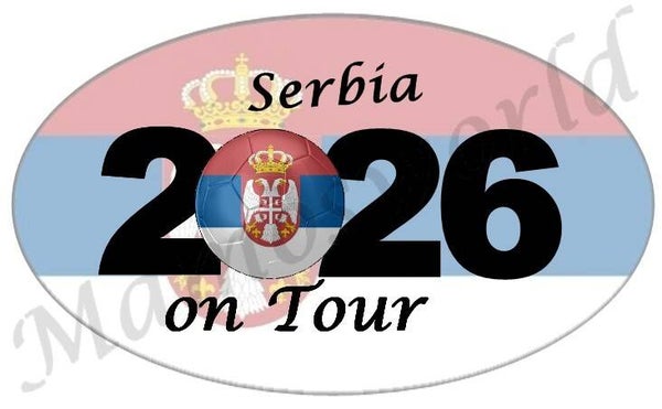 Aufkleber - Sticker - On Tour 2026 - Serbien - versch. Größen - Oval