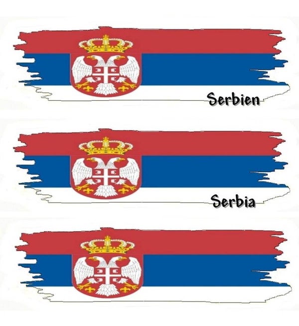 Aufkleber - Flagge - Serbien - versch. Motive - 125x40 mm