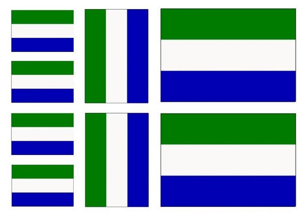 Aufkleber - Sticker - Sierra Leone  Flagge - Set - 8 Stück - versch. Größen