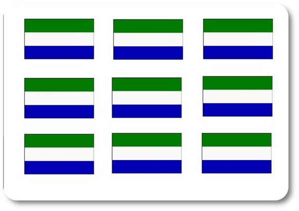 Aufkleber - Sticker - Sierra Leone  Flagge - Set - 18 Stück - 25x15