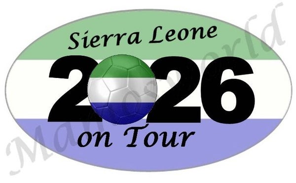 Aufkleber - Sticker - On Tour 2026 - Sierra Leone - versch. Größen - Oval