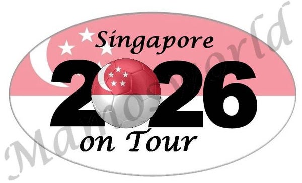 Aufkleber - Sticker - On Tour 2026 - Singapur - versch. Größen - Oval
