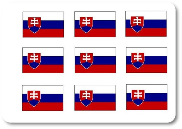 Aufkleber - Sticker - Slowakei Flagge - Set - 18 Stück - 25x15 mm