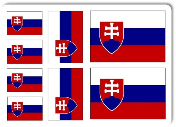 Aufkleber - Sticker - Slowakei Flagge - Set - 8 Stück - versch. Größen