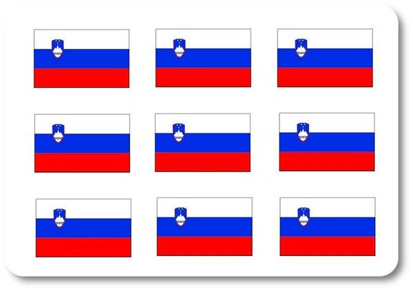 Aufkleber - Sticker - Slowenien Flagge - Set - 18 Stück - 25x15 mm