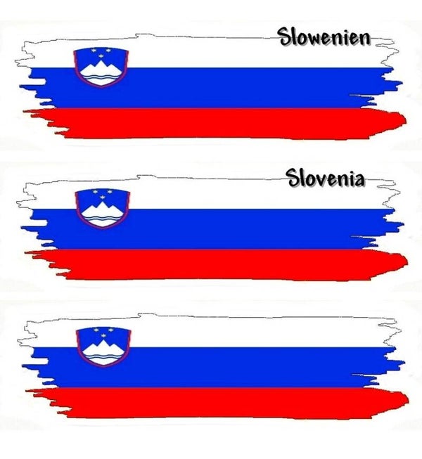 Aufkleber - Flagge - Slowenien - versch. Motive - 125x40 mm
