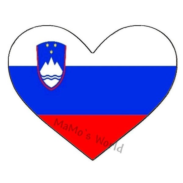 Aufkleber - Flagge - Slowenien - Herzform - versch. Größen