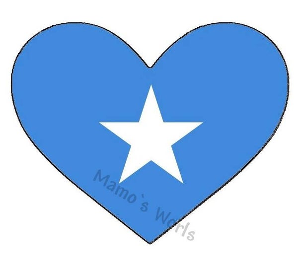 Aufkleber - Flagge - Somalia - Herzform - versch. Größen