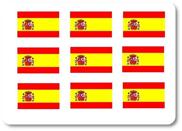 Aufkleber - Sticker - Spanien Flagge - Set - 18 Stück - 25x15 mm
