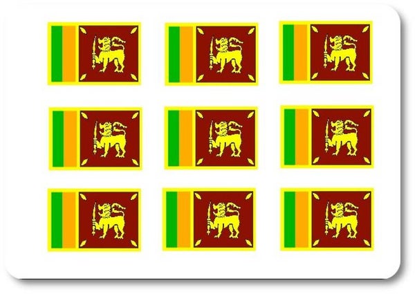 Aufkleber - Sticker -  Sri Lanka  Flagge - Set - 18 Stück - 25x15